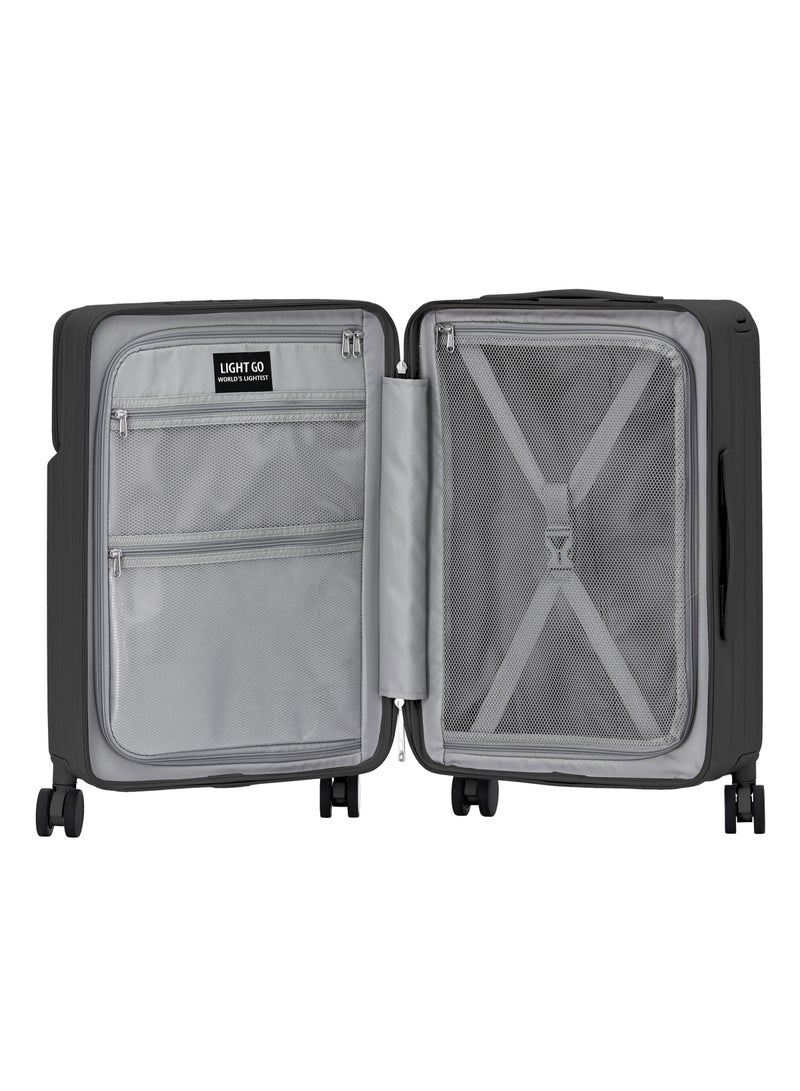خفيفة الذهاب الأمتعة LIGHTGO 7615 Black 22.5 "حقيبة سفر مع توسيع مع حقيبة السفر TSA YKK ZIPPER  - Image 2