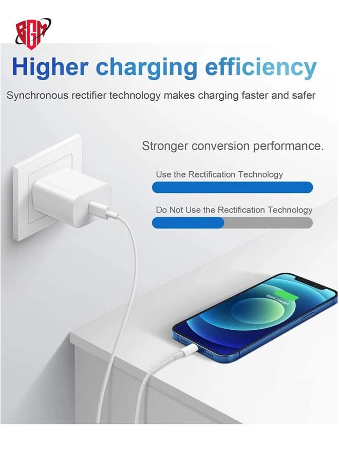 BGM - iPhone 14 pro max12 13 14 Fast Charger [Apple MFi Certified]Lightning Cable 20W PD USB C Wall Charger 2-Pack 6FT Fasting Charging Adapter Compatible with iPhone 14 /14 Pro Max/13/13Pro/12/12 Pro/11 - Image 1