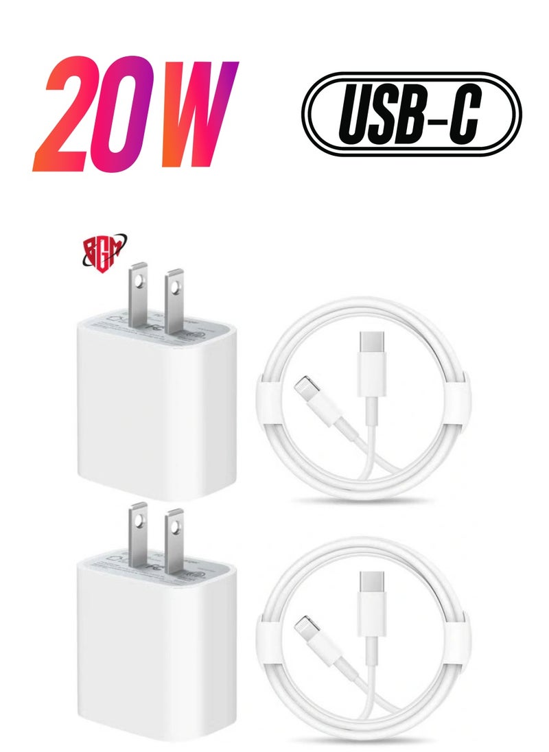 BGM - iPhone 14 pro max12 13 14 Fast Charger [Apple MFi Certified]Lightning Cable 20W PD USB C Wall Charger 2-Pack 6FT Fasting Charging Adapter Compatible with iPhone 14 /14 Pro Max/13/13Pro/12/12 Pro/11 - Image 1