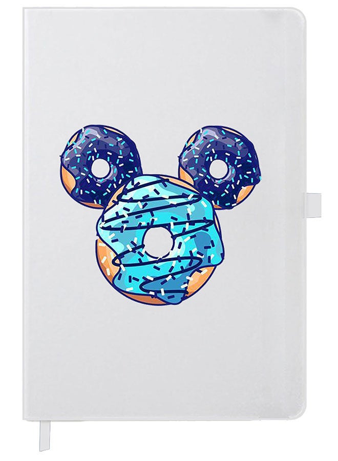 Theodor Designer A5 Thick White Hardcover Notebook Donut Mickey - Image 1