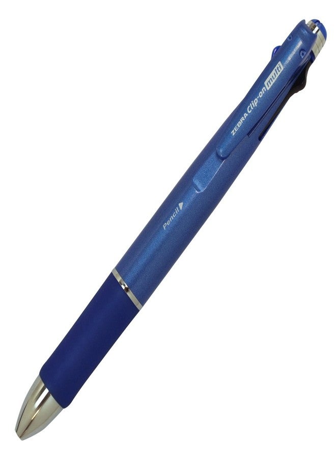 Zebra Technologies Zebra Clip-On 1000, 4 Color 0.7 mm Ballpoint Multi Pen 0.5 mm Pencil, Blue Body (B4SA2-BL) - Image 1