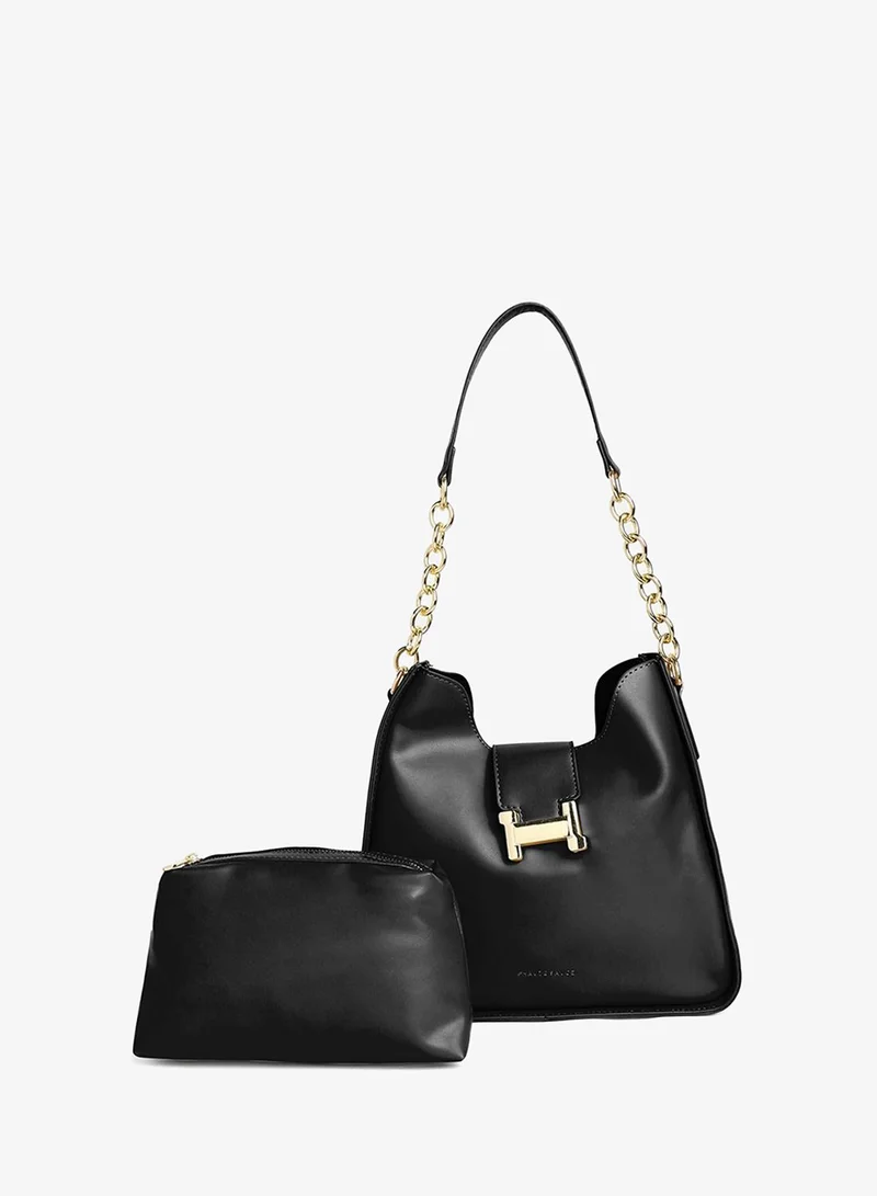 Haute Sauce  The Monogram Shoulder Bag - Midnight Black for Women | Best Price UAE