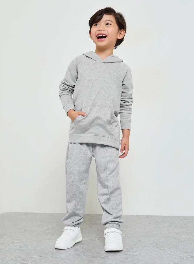 Styli Kids Unisex Grey Regular Fit Cotton Hoodie