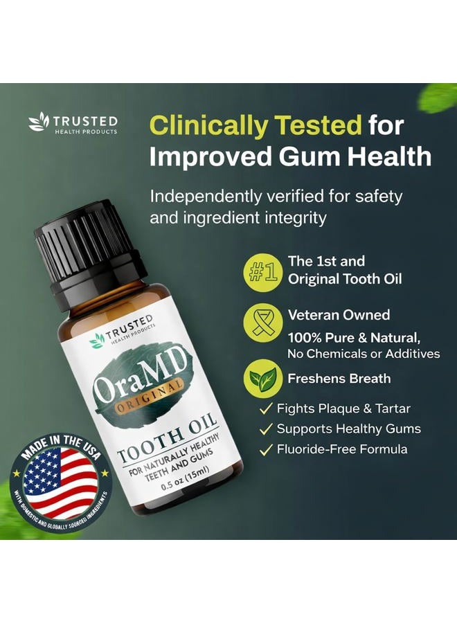 OraMD Original Tooth Oil - Healthy Gums, Fresh Breath and Helps with Sensitive Teeth - All-Natural Solution Better Than Mouthwash (3-Pack) - Image 3