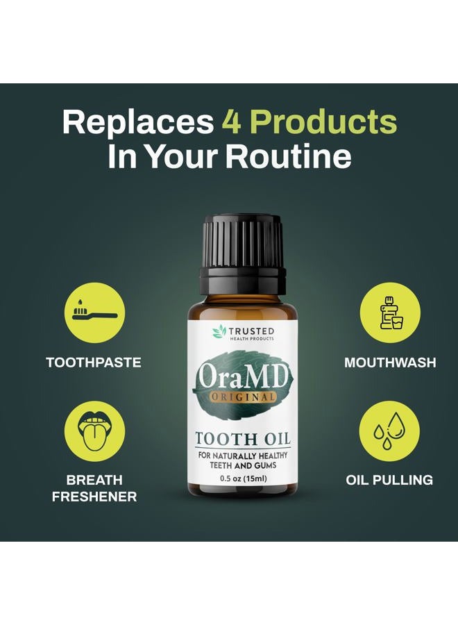 OraMD Original Tooth Oil - Healthy Gums, Fresh Breath and Helps with Sensitive Teeth - All-Natural Solution Better Than Mouthwash (3-Pack) - Image 5