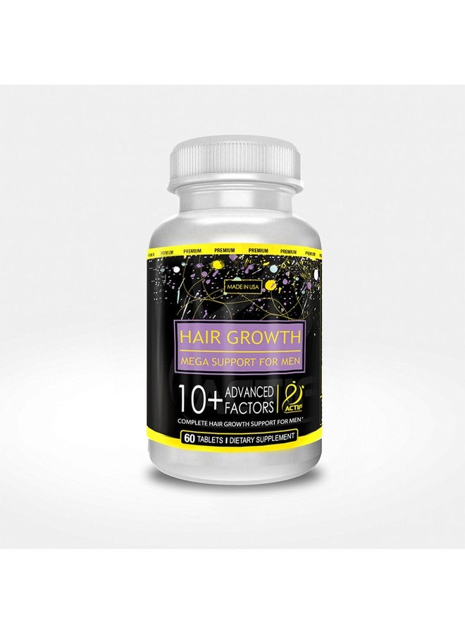 ACTIF Hair Growth for Men Mega Support 10+, Non-GMO, Stops 99% Hair Loss, Made in USA, 60 Count - Image 1