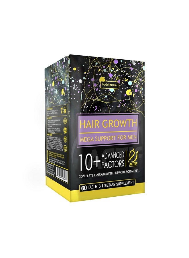 ACTIF Hair Growth for Men Mega Support 10+, Non-GMO, Stops 99% Hair Loss, Made in USA, 60 Count - Image 3
