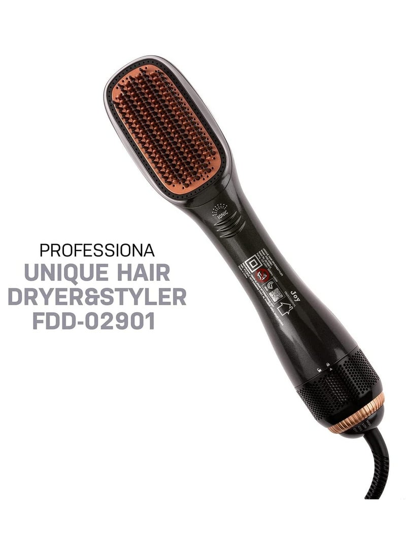 DubaiGallery 2 In 1 Professional Hair Dryer Brush Negative Ion Blow Dryer Straightening Brush Hot Air Styling Comb Electric Hair Straightener Styler - Image 3