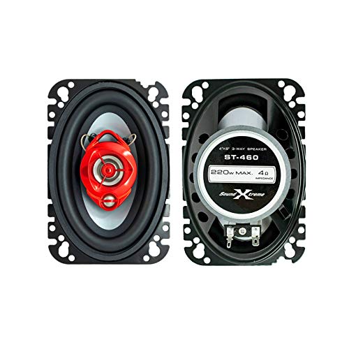 SoundXtreme Pair of SoundXtreme 4x6 in 3-Way 220 Watts Coaxial Car Speakers CEA Rated (2 Speakers) - Image 3
