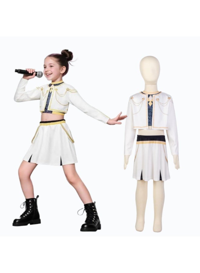 Halamodo 3 جهاز كمبيوتر شخصي K-POP مجموعة فتاة رومي ميرا زوي كوسبلاي زي مجموعة, المغني الشعبي مطرزة أداء الملابس, الفتيات الرقص المسرح أداء الملابس مجموعة, لعب الدور حزب زي, مناسبة لأداء المسرح, الحفلات الموضوعية, عروض المواهب وغيرها من المناسبات, للأعمار 3-10 أزياء الأطفال - Image 2