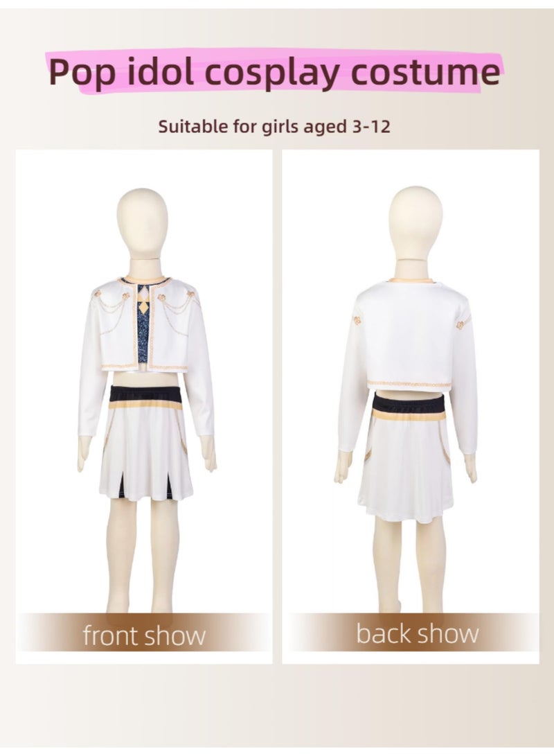 Halamodo 3 جهاز كمبيوتر شخصي K-POP مجموعة فتاة رومي ميرا زوي كوسبلاي زي مجموعة, المغني الشعبي مطرزة أداء الملابس, الفتيات الرقص المسرح أداء الملابس مجموعة, لعب الدور حزب زي, مناسبة لأداء المسرح, الحفلات الموضوعية, عروض المواهب وغيرها من المناسبات, للأعمار 3-10 أزياء الأطفال - Image 4