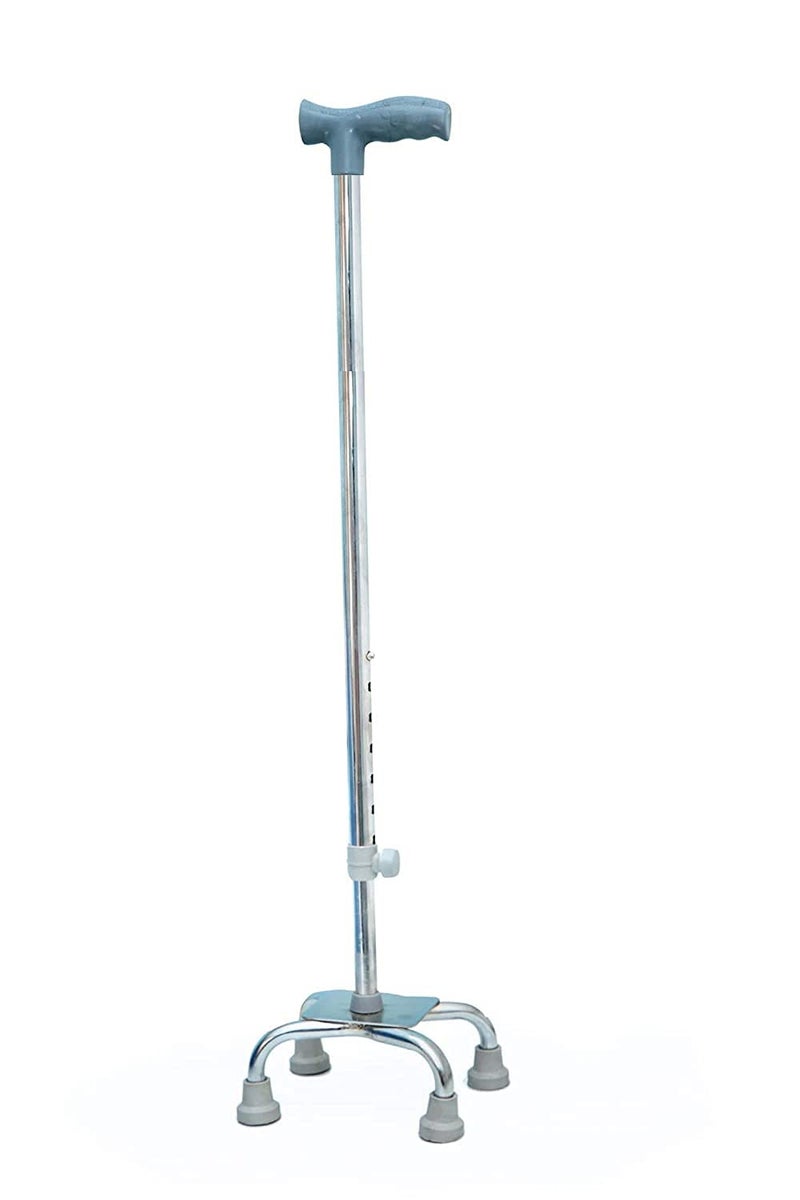 MUBBA 4 Leg Walking Stick Height Adjustable Iron Stick Light Weight Quadripod Stick Four Leg - Image 1