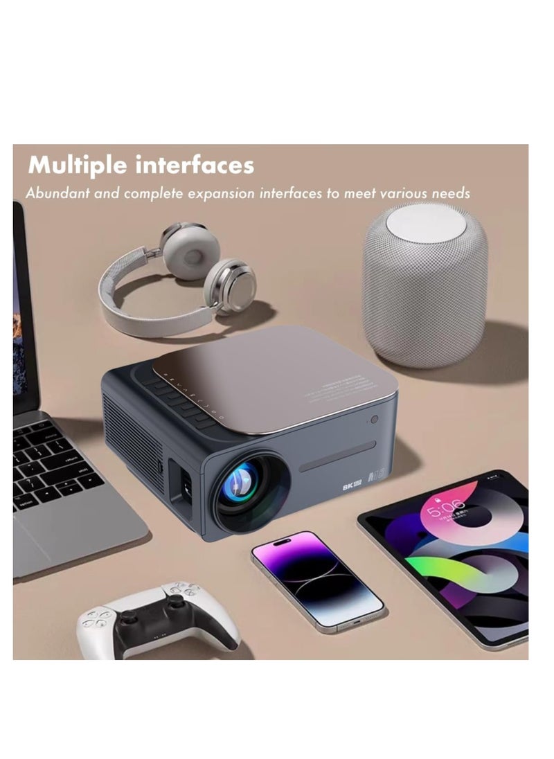Premium home projector with 4K& 8K decoding capability HDR  and advanced connectivity via 5G WiFi Bluetooth featuring a convenient Voice Remote Control. Easily connect to HDMI USB Tablet Phone Lapto