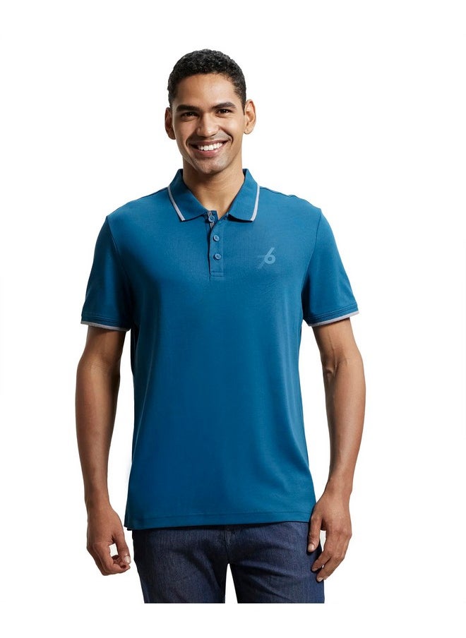 JOCKEY - Jockey Men's Regular Fit Half Sleeved Polo T-Shirt 3911_Seaport Teal_M - Image 1