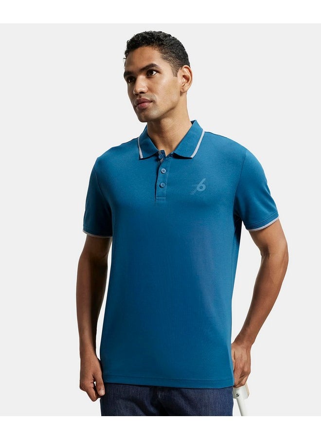 JOCKEY - Jockey Men's Regular Fit Half Sleeved Polo T-Shirt 3911_Seaport Teal_M - Image 1