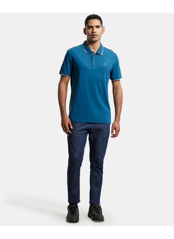 JOCKEY - Jockey Men's Regular Fit Half Sleeved Polo T-Shirt 3911_Seaport Teal_M - Image 1