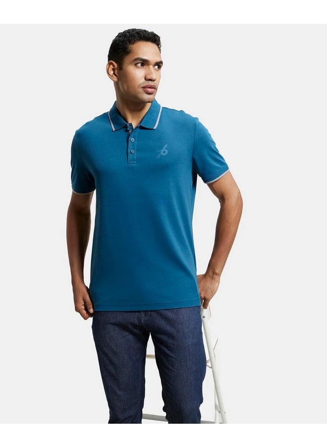 JOCKEY - Jockey Men's Regular Fit Half Sleeved Polo T-Shirt 3911_Seaport Teal_M - Image 1