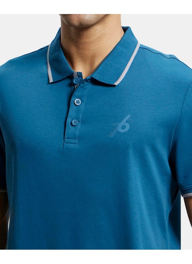 JOCKEY - Jockey Men's Regular Fit Half Sleeved Polo T-Shirt 3911_Seaport Teal_M - Image 1