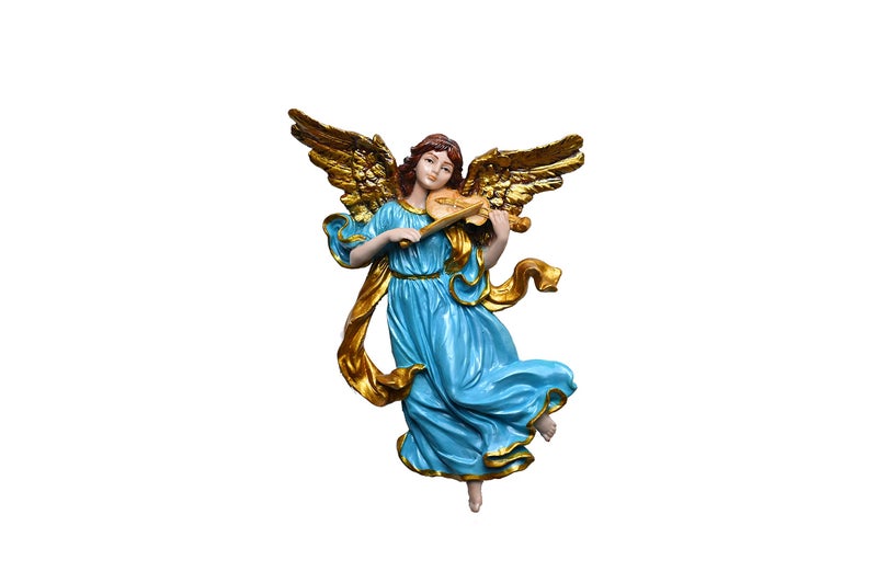 KariGhar Resin Heavenly Angels, Guardian Angels Wall Hanging Idols Perfect for Home and Altar, Multicolor Set of 2, 10 Inch, Religious - Image 5