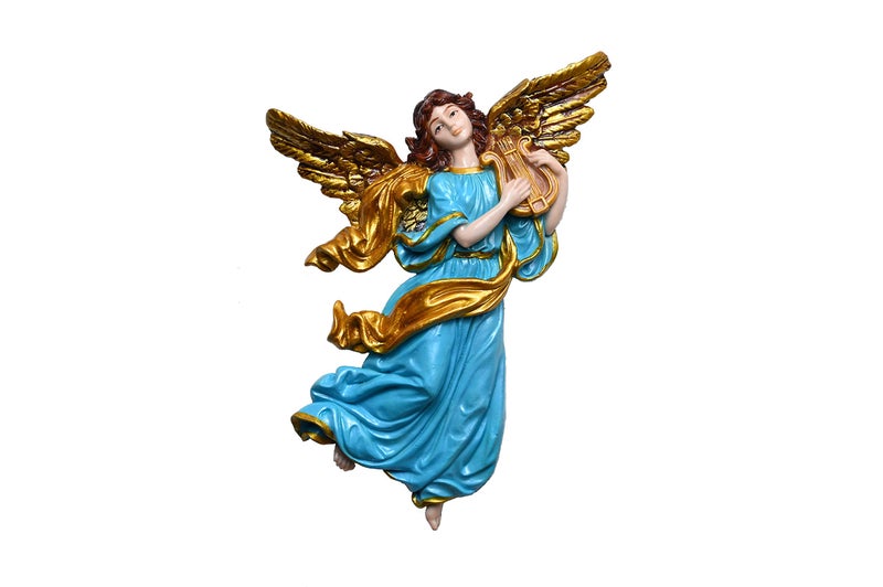 KariGhar Resin Heavenly Angels, Guardian Angels Wall Hanging Idols Perfect for Home and Altar, Multicolor Set of 2, 10 Inch, Religious - Image 4