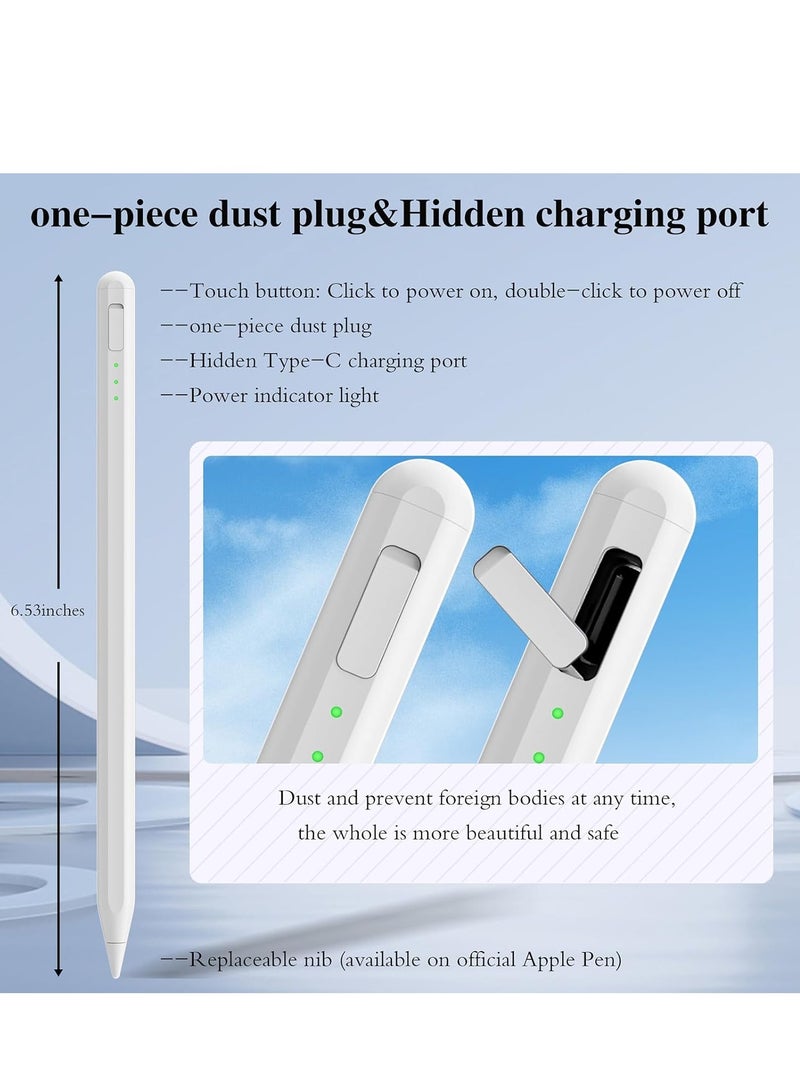 General Stylus Pen for iPad, 13 mins Fast Charging Apple iPad Pencil with Palm Rejection, Tilt Sensitivity, Work for 2018-2023 iPad Air 3/4/5, iPad Mini 5/6, iPad 6/7/8/9/10, iPad Pro 11"  - Image 3
