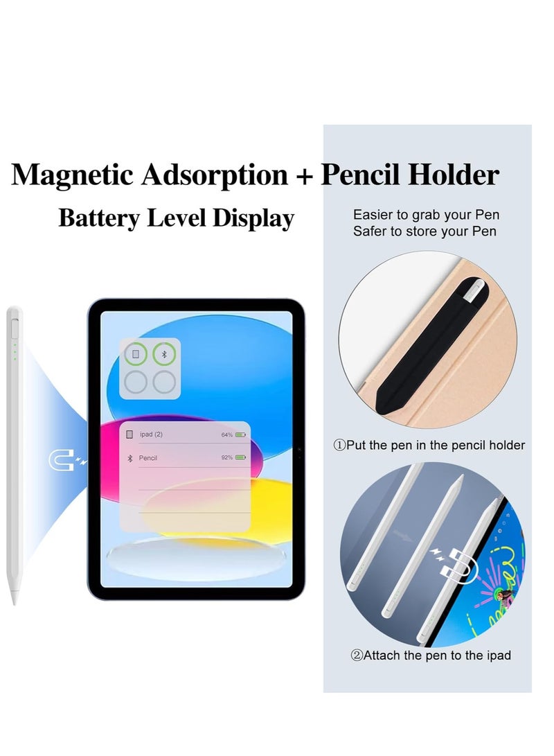 General Stylus Pen for iPad, 13 mins Fast Charging Apple iPad Pencil with Palm Rejection, Tilt Sensitivity, Work for 2018-2023 iPad Air 3/4/5, iPad Mini 5/6, iPad 6/7/8/9/10, iPad Pro 11"  - Image 4