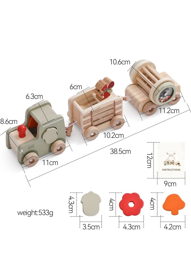 Wooden Baby Early Education Smart Multi-functional Train Baby Crawling Shape Recognition Car Set of Toys  - Image 2