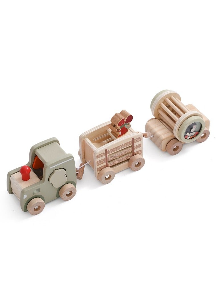 Wooden Baby Early Education Smart Multi-functional Train Baby Crawling Shape Recognition Car Set of Toys  - Image 3