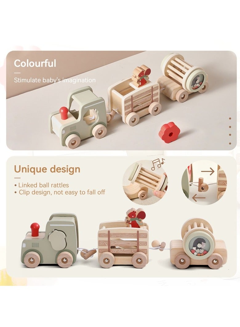 Wooden Baby Early Education Smart Multi-functional Train Baby Crawling Shape Recognition Car Set of Toys  - Image 4
