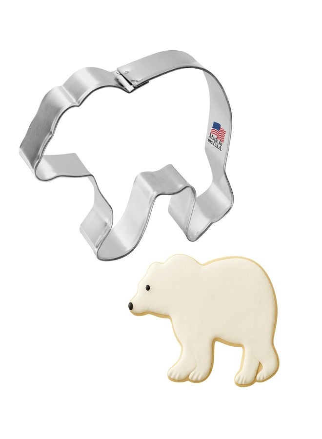 Foose Polar Bear Cookie Cutter 4 Inch Animals Handmade in USA Tin Plated Steel - Image 1