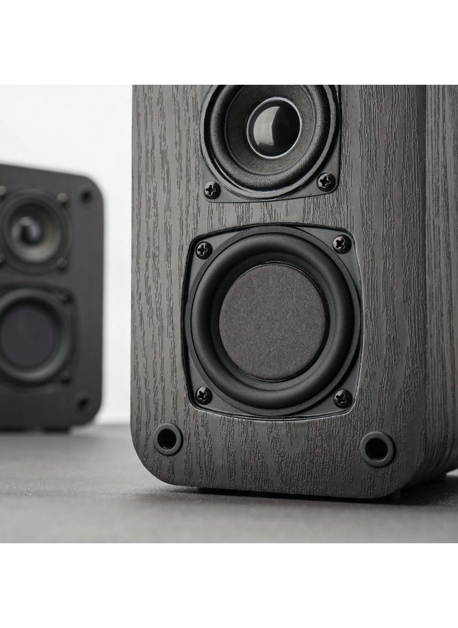 RIOWOIS RIOWOIS Passive Bookshelf Speakers for Home Theater Surround Sound, Home Desktop Stereo Speakers with Crisper Sound and Classic Wood Grain for Record Player/Computer/TV, Wall Mountable, One Pair.  - Image 2