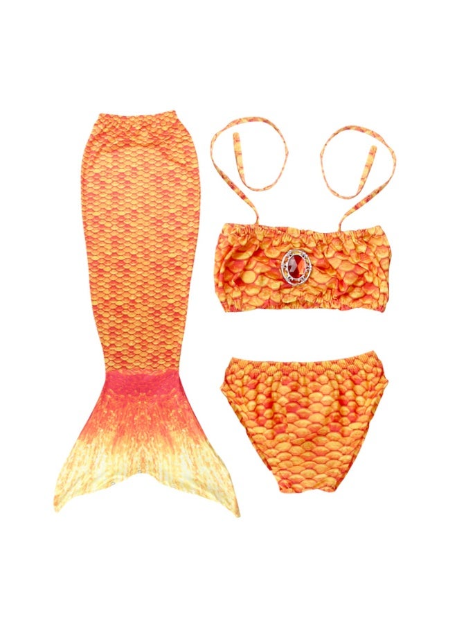 NIBEMINENT Children's mermaid swimsuit tail, children's bikini set, girls' baby swimming clothes, and flippers can be worn - Image 1