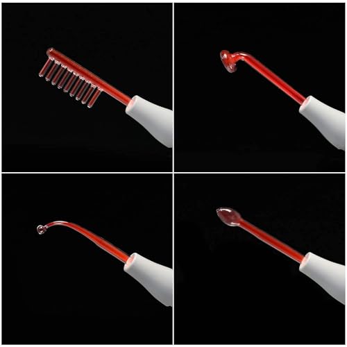 SWEETPEA®Portable High Frequency Machine Facial Wand Acne for Skin Tightening Acne Spot Wrinkles Reducing Puffy Eyes Dark Circles Dispel Freckle 4 in 1 Handheld High Frequency Machine for Face & Hair - Image 4