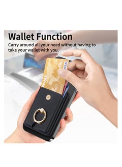 Excefore Magnetic Wallet, Two-Way Stand Freely Adjustable, Compatible with MagSafe Wallet, Magnetic Wallet with Security Grip Ring, Magnetic Pop Socket for iPhone 15/14/13/12 Series, Black  - Image 4