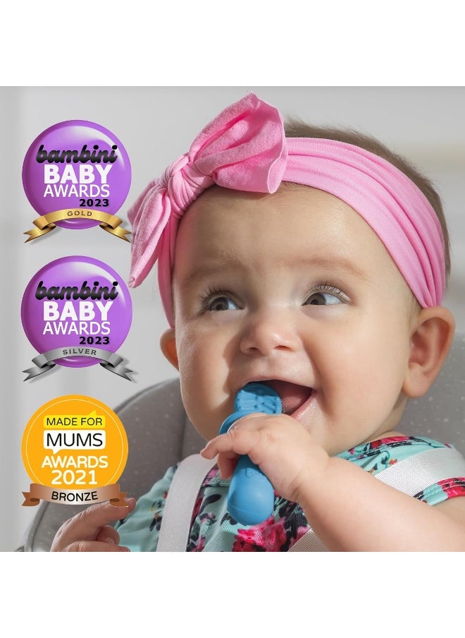 TalkTools TalkTools ITSY Tiny Silicone Spoons – Twin Pack Soft Silicone Self-Feeding Training Spoons for Kids & Toddlers, Anti-Choking Flange Guard and Non-Slip Handle  - Image 4