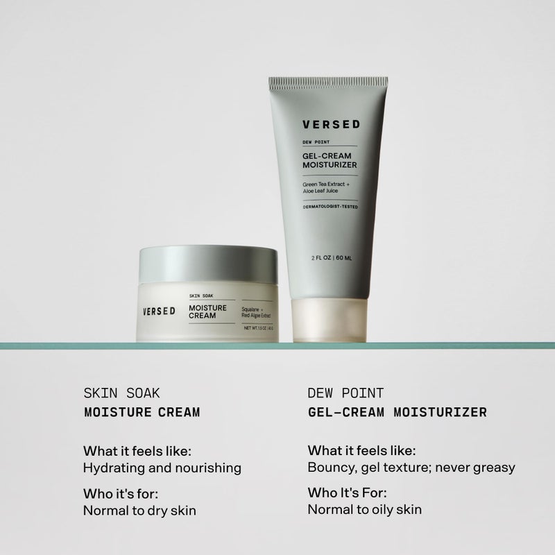 Versed Dew Point Gel Moisturizer For Face - Antioxidant-Rich Gel Cream with Green Tea Extract + Aloe Leaf Juice - Fast Absorbing, Non-Greasy Hybrid Facial Cream for Dry Skin, Vegan (2 fl oz) - Image 4