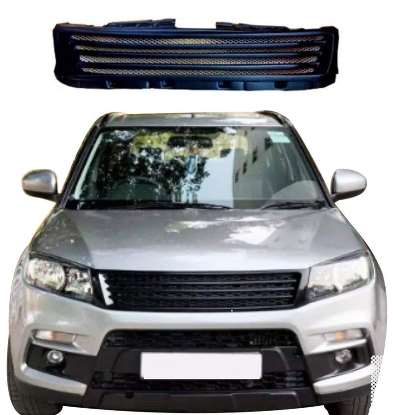DDSONS Car Front Grill Raange Roover Style Full Black for Vitara Brezza Type 1 (2016-2019) - Image 1