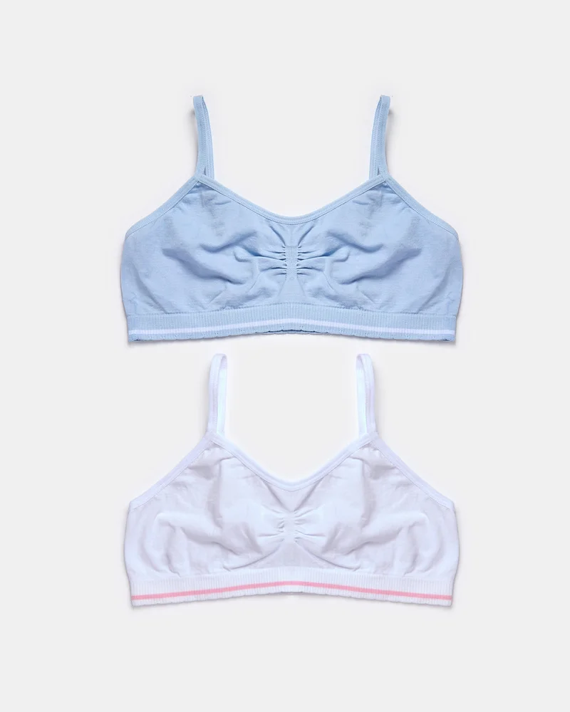 ردتاغ Senior Girls White And Blue Comfort Bra (Pack of 2)