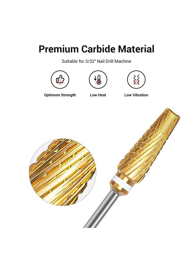 MelodySusie Upgrade 5 in 1 Nail Drill Bits, 3/32'' Carbide Tungsten Multi-function Mixed Sizes Edition, Suitable for Manicure Pedicure Cuticle Gel Polishing, Professional Advanced Bits, Series Bit X - Image 3