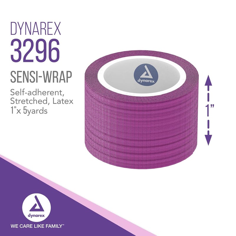Dynarex 3296 SensiWrap SelfAdherent Bandage Roll Purple 1 x 5 yard Size 180 Length 1 Width Pack of 30 - Image 2