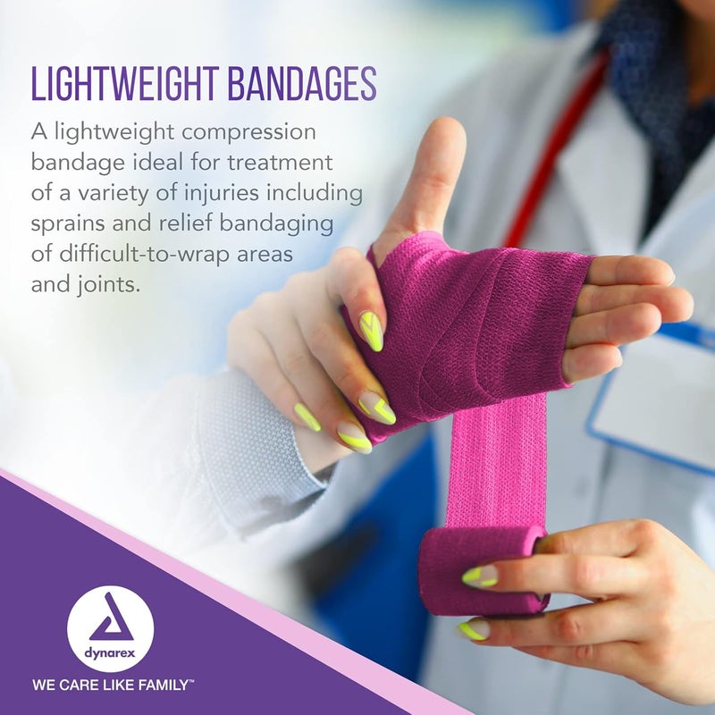 Dynarex 3296 SensiWrap SelfAdherent Bandage Roll Purple 1 x 5 yard Size 180 Length 1 Width Pack of 30 - Image 3