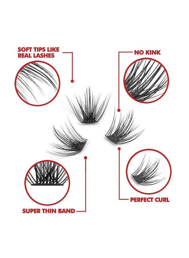 EASITENSION DIY Eyelash Extension, 3D Effect Individual Melt Flare Lash Cluster Natural Lashes Set, Home Eyelash Extension, D curl Lashes Pack 12mm,14mm (14MM-Sparkle) - Image 2