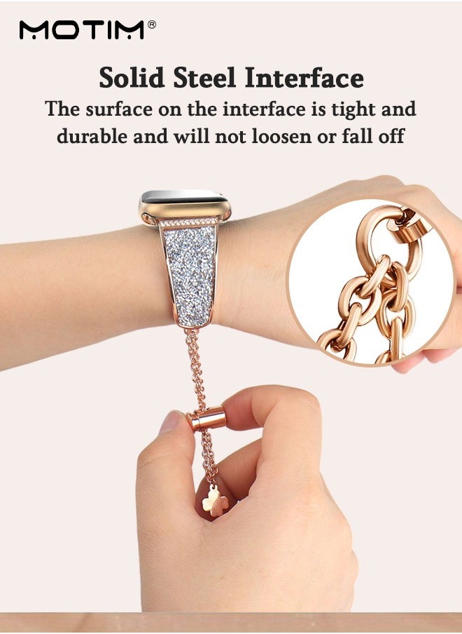 Motim - Metal Band for Apple Watch 41mm 40 mm 38 mm, Diamond Rhinestone Bling Bangle Bracelet Strap, Women iWatch Replacement Band Wrist Band SE/Series 10/9/8/7/6/5/4/3/2/1 - Image 1