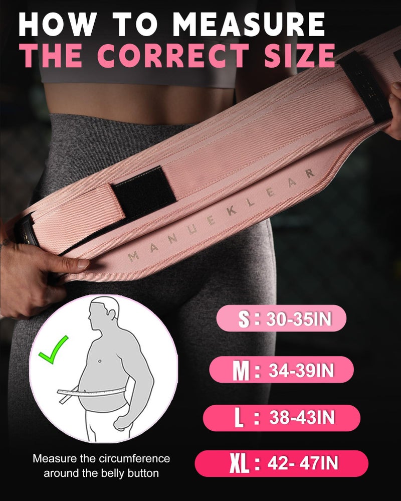 M MANUEKLEAR MANUEKLEAR Weight Lifting Belts for Men and Women, Gym Weight Belt with Carabiner Quick Locking, Double-Layer Weightlifting Belt for Workout Squat Powerlifting Deadlift - Image 5