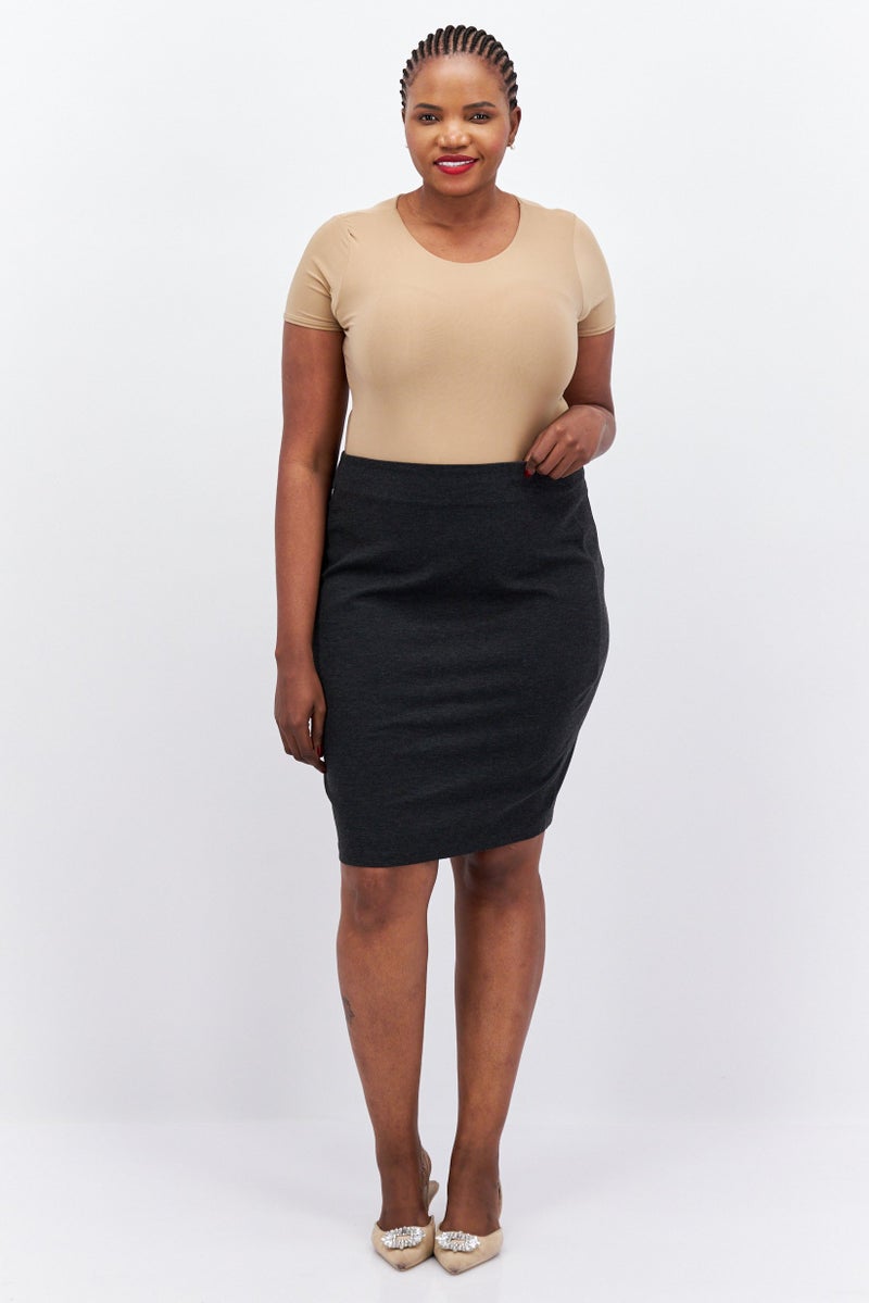 VINCE CAMUTO Women Plus Size Heather Mini Skirt, Grey - Image 2