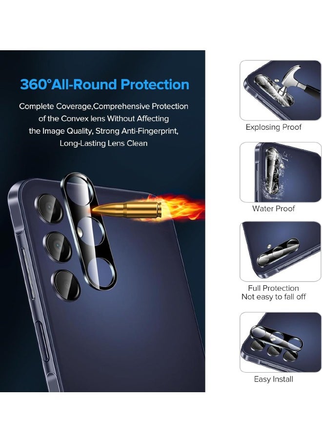 Glass - 2 Pack Samsung Galaxy A15 5G / 4G Screen Protector + 2 Pack Camera Lens Protector, 9H Hardness, Upgraded HD Tempered Glass, Touch Sensitive, Bubble Free, Case Friendly (Boxed, 2+2 Pack) - Image 1