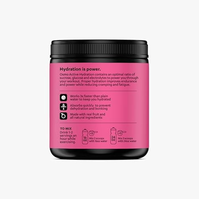 Osmo Active Hydration Electrolyte Powder (20 Servings) - Includes Sodium, Magnesium, Potassium & Vitamin, Cane Sugar - All Natural, 3X Faster Hydration, Boost Power & Endurance, Blueberry, 14.8 Ounce - Image 2