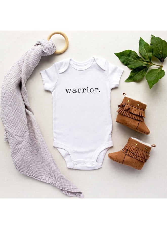 Printique Onesie Organic Baby One Piece Short Sleeve Cute Love Bodysuit, 0-12 Months - Warrior. (3-6 Months) - Image 2