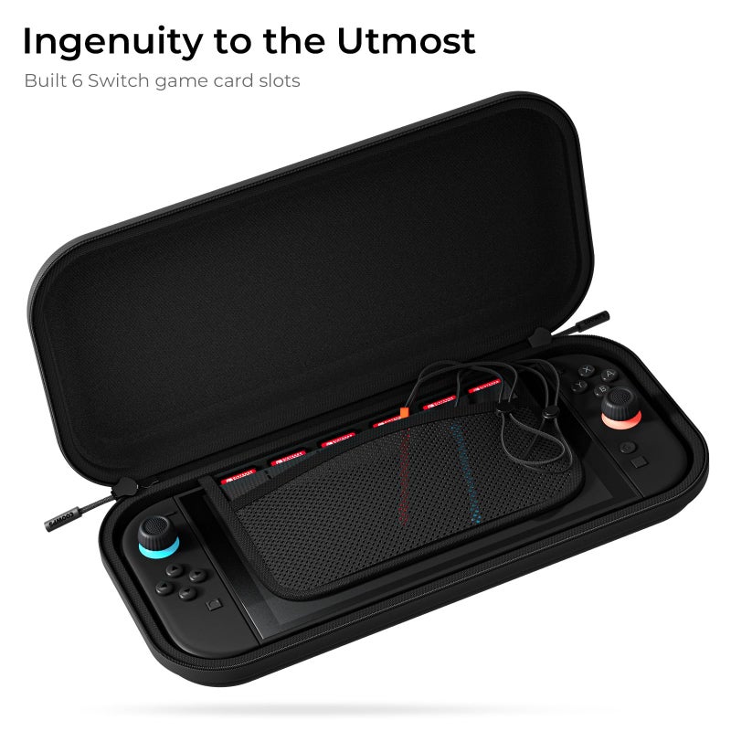 COOWPS Switch 2 Carrying Case 2025, All In One Case and Slim Cases, Game Card Slots, Portable Travel Hard Shell Full Protection Storage Bag for Nintendo Switch 2 Console Pro Controller Accessories - Image 3