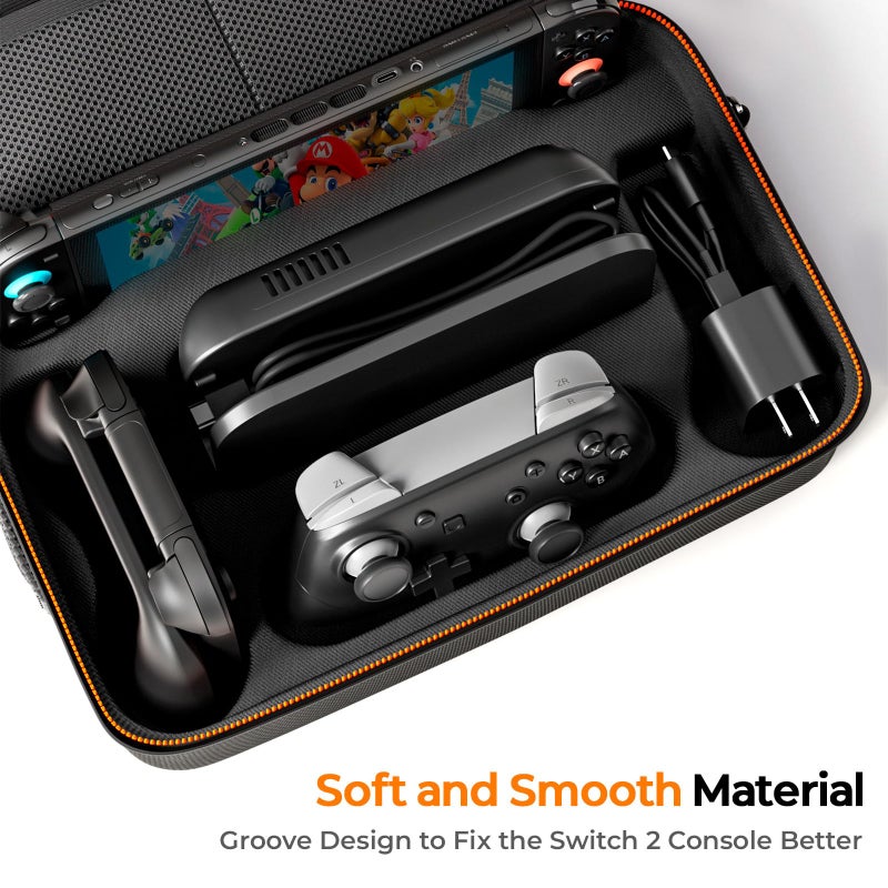 COOWPS Switch 2 Carrying Case 2025, All In One Case and Slim Cases, Game Card Slots, Portable Travel Hard Shell Full Protection Storage Bag for Nintendo Switch 2 Console Pro Controller Accessories - Image 2